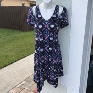 Cold-Shoulder Asymmetrical Dress